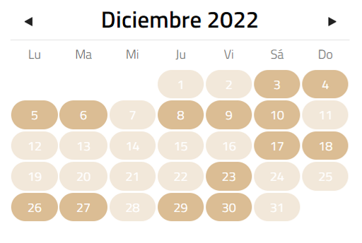 Calendario Diciembre